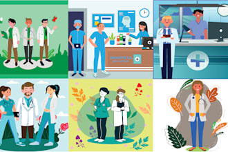 draw custom 2d flat illustration from your requirement
