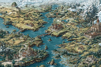 fantasy, retro and vintage maps for board