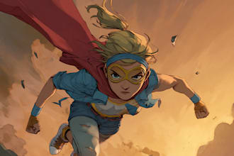 do superhero comic page and book