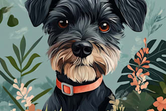 draw a cartoon portrait of your cute pet cat