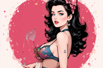 create a pin up girl and pin up girl illustration