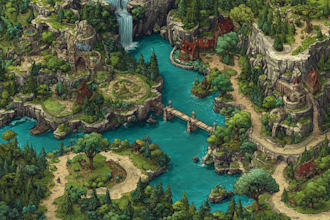 do unique cartoonic fantasy vector map, illustration