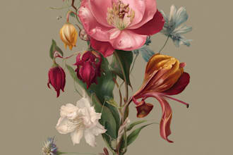 draw digital botanical illustrations of florals, plants,