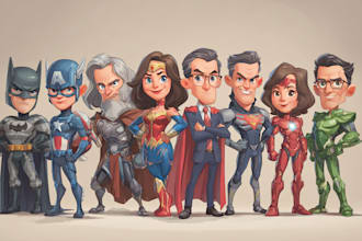 draw amazing couple superhero character