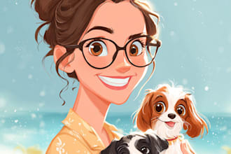 make a disney children cartoon illustration