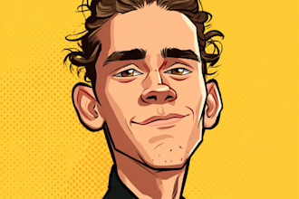 draw avatar in cartoon vector caricature portrait