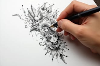 hand draw your stunning new tattoo design