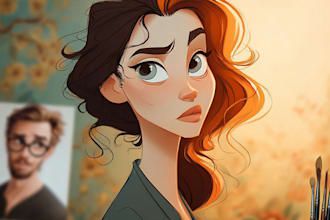 draw you in disney pixar portrait cartoon style