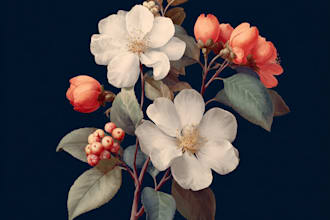 do a botanical watercolor illustration, floral drawing