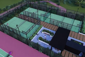 renovate tennis court,basketball court, padel court,golf court,sports field, cgi