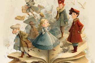 illustrate captivating storybook pages with character
