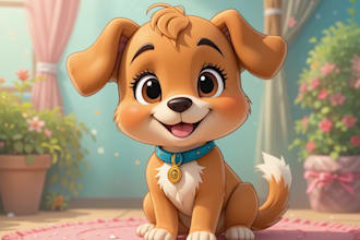 draw your pet in cute disney cartoon style