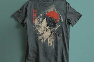 create anime or japanese art  for t shirt