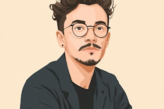 design minimalist vector avatar cartoon portrait from photo