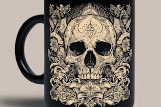 do an custom mug design or coffee mug design