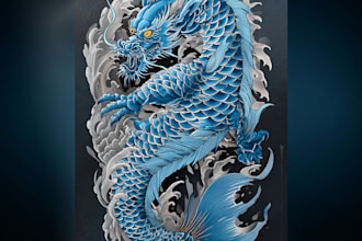 design professional japanese, asian style tattoo design for you