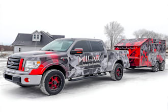 design a custom vehicle wrap, cars, pickups, trailers, etc