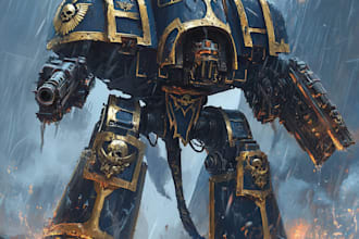 desing a warhammer 40k character illustration