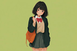 draw beautiful anime art illustration