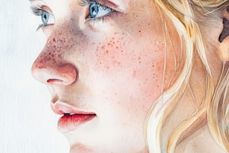 paint a portrait in traditional watercolor technique