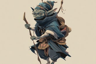 make a unique fantasy character concept art