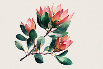 draw watercolor botanical illustrations