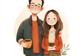 draw cute family and couple portrait illustrations