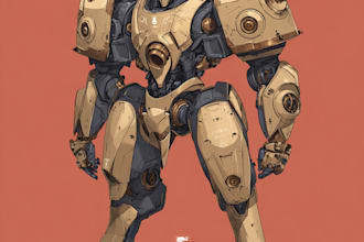 make sci fi, mecha, cyberpunk, cyborg character design