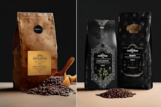 design coffee packaging, coffee bag , coffee label