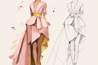 create your fashion illustration and flat sketch