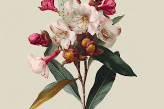 do botanical illustration of flower illustration logo