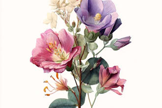 draw realistic botanical watercolor illustration