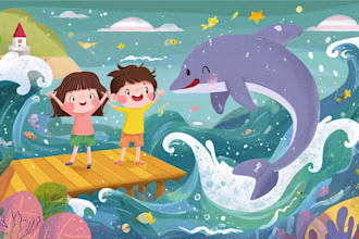 illustrate enchanting children book pages