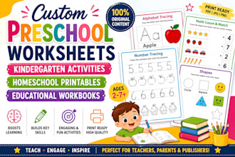 make preschool worksheet, kindergarten activities, homeschool, educational book