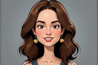 draw cartoon caricature, portrait, avatar, or logo