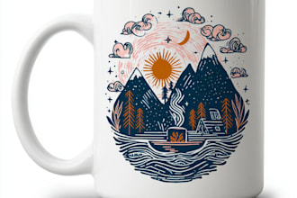 make a custom coffee mug design or coffee cup design