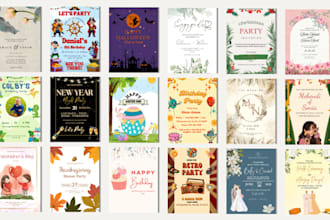 design greeting card, invitation card and party invitation