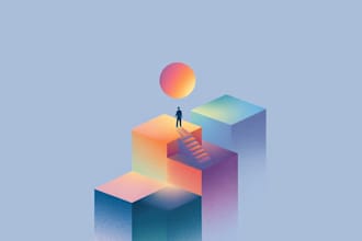 draw minimalist but colorful illustrations