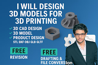 do realistic 3d cad model product design,2d drawing,stl,obj,fbx,dwg