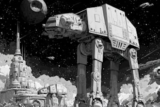 create star wars and sci fi illustration