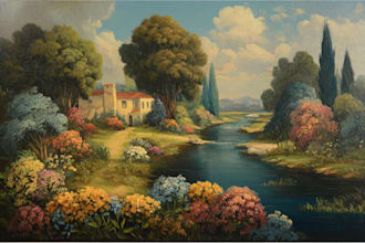paint a real oil painting on canvas
