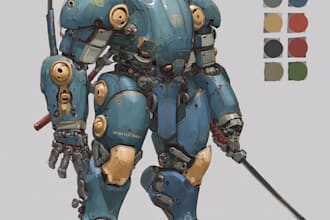 make uniqe  sci fi , mecha, fantasy character design