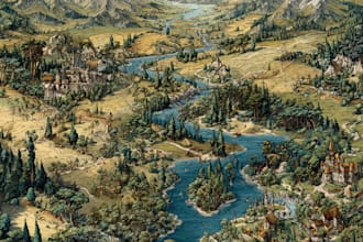 do a fantasy map for your dnd campaign, rpg game