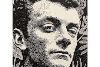 create a portrait print linocut