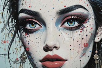 create a unique pop art and street graffiti style modern