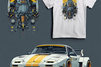 design a car t shirt graphics for your automotive brands