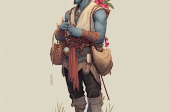 paint a character illustration in a fantasy world