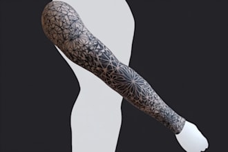 create sleeve tattoo design in geometric style