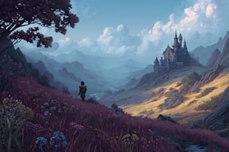 do fantasy dnd background, landscape and environment art