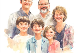 create a watercolor family portrait